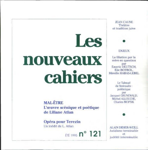 Les Nouveaux Cahiers N°121 (Eté 1995)